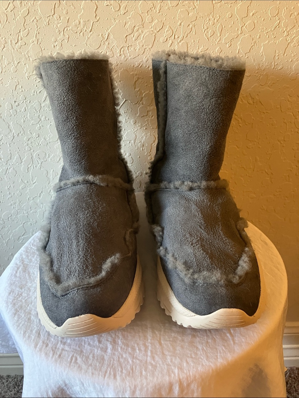 Coach: Gray Portia (G3329) Sherling Cold Weather Winter Boots- Slip-On Style- 8